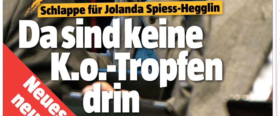 Schlagzeile «Da sind keine K.o.-Tropfen drin», Blick am Abend, Frontseite, 2. März 2015